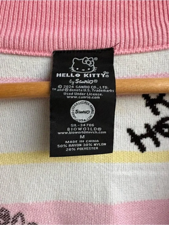 Hello Kitty Black & Pink Relaxed Fit Cardigan Jacket - Picture 4 of 6